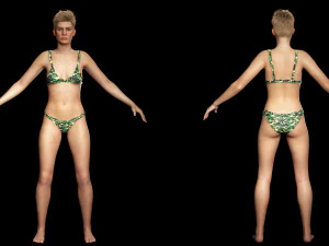 Realistic Military Girl Ready 4K Low-poly free 3D Model