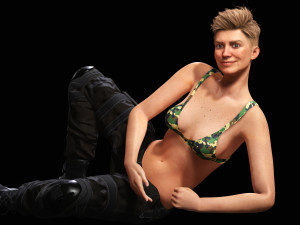 Realistic Military Girl Ready 4K Low-poly free 3D 모델