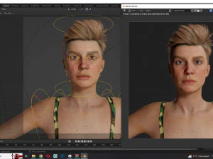Realistic Military Girl Ready 4K Low-poly free 3D Model