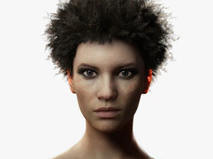 Realistic African Woman afro Low-poly 3D Model
