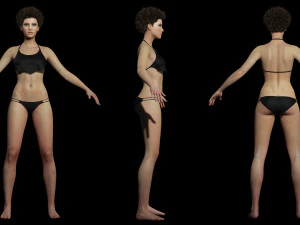 Realistic African Woman afro Low-poly 3D Model