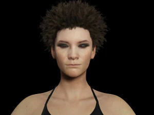 Realistic African Woman afro Low-poly 3D Model