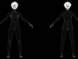 Realistic African Woman afro Low-poly Model 3D