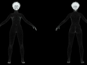 Realistic African Woman afro Low-poly 3D Model