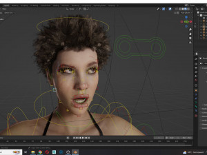 Realistic African Woman afro Low-poly Model 3D