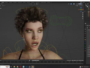 Realistic African Woman afro Low-poly 3D Model