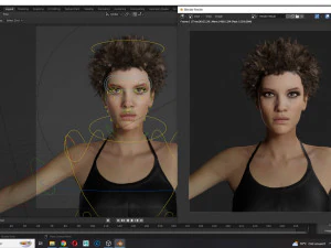 Realistic African Woman afro Low-poly 3D Model