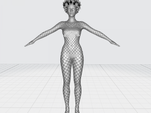 Realistic African Woman afro Low-poly Model 3D
