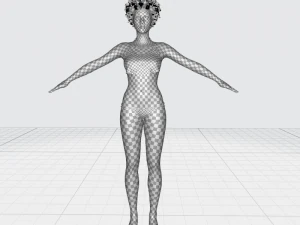 Realistic African Woman afro Low-poly 3D Model