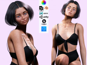 Sweet Girl Low-poly 3D Model