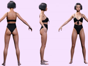 Sweet Girl Low-poly 3D Model