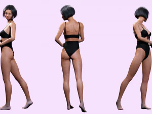 Sweet Girl Low-poly 3D Model