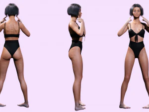 Sweet Girl Low-poly 3D Model