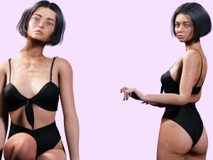 Sweet Girl Low-poly 3D Model