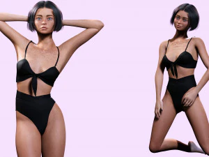 Sweet Girl Low-poly 3D Model