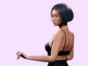 Sweet Girl Low-poly 3D Model