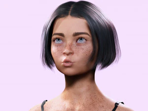 Sweet Girl Low-poly 3D Model