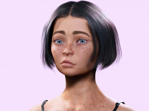 Sweet Girl Low-poly 3D Model