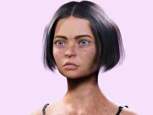 Sweet Girl Low-poly 3D Model