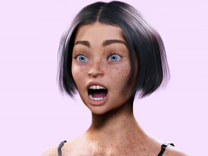 Sweet Girl Low-poly 3D Model