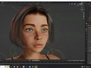 Sweet Girl Low-poly 3D Model