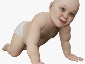Baby girl Rigged Low-poly 3D Model