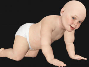 女の赤ちゃんリグローポリ 3Dモデル