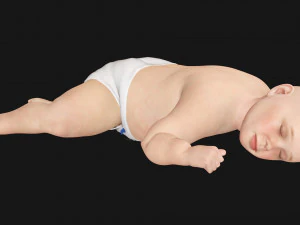 女の赤ちゃんリグローポリ 3Dモデル