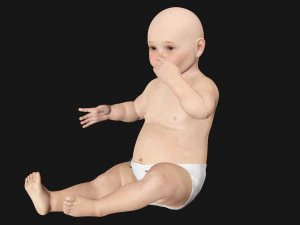 女の赤ちゃんリグローポリ 3Dモデル