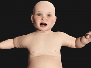 Baby girl Rigged Low-poly Model 3D