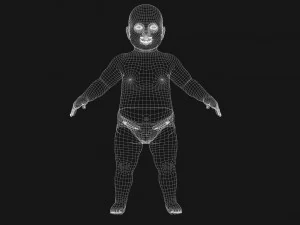 女の赤ちゃんリグローポリ 3Dモデル