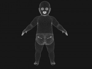 Baby girl Rigged Low-poly Model 3D
