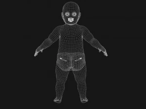 女の赤ちゃんリグローポリ 3Dモデル