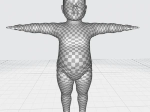 女の赤ちゃんリグローポリ 3Dモデル