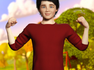 Realistic Boy Child Low-poly 3D मॉडल