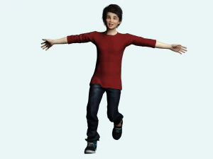 Realistic Boy Child Low-poly 3D Model