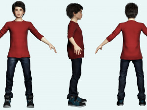 Realistic Boy Child Low-poly 3D मॉडल