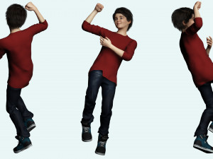 Realistic Boy Child Low-poly 3D मॉडल