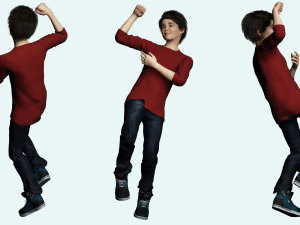 Realistic Boy Child Low-poly 3D Model