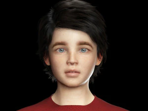 Realistic Boy Child Low-poly 3D Model