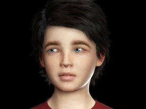Realistic Boy Child Low-poly 3D Model