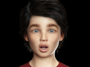 Realistic Boy Child Low-poly 3D मॉडल