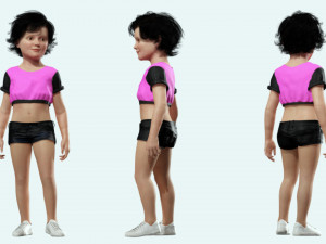 Realistic Girl child Low-poly 3D 모델