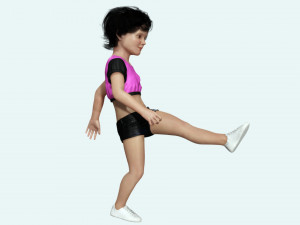 Realistic Girl child Low-poly 3D 모델