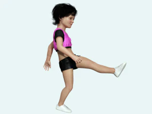 Realistic Girl child Low-poly 3D Model