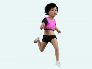 Realistic Girl child Low-poly 3D 모델