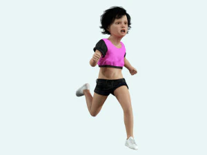 Realistic Girl child Low-poly 3D Model