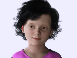 Realistic Girl child Low-poly 3D Model