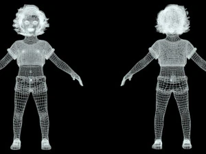 Realistic Girl child Low-poly 3D Model