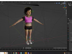Realistic Girl child Low-poly 3D Model